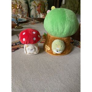 EUC Sumikko Gurashi Plush Tree Mushroom Cozy Home 4 Piece Set